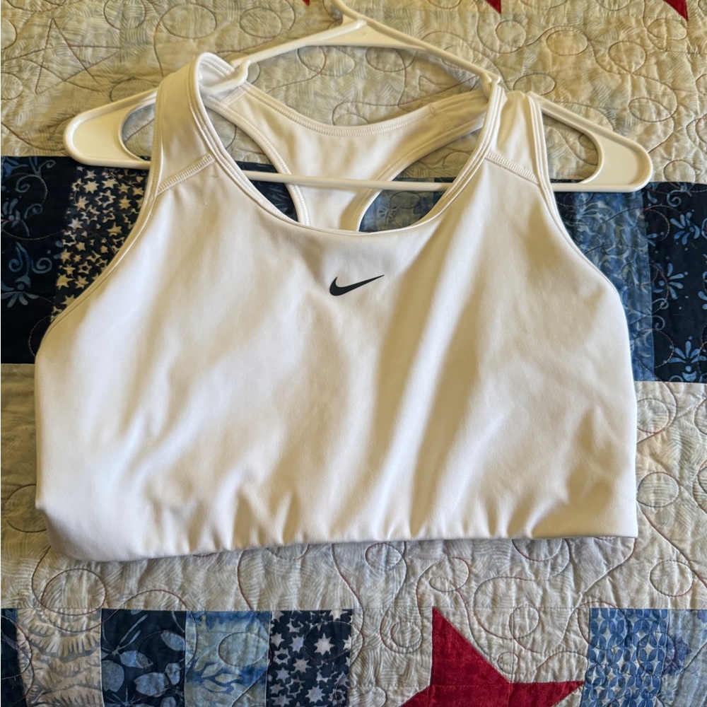 Nike White Sports Bra Racerback Design
